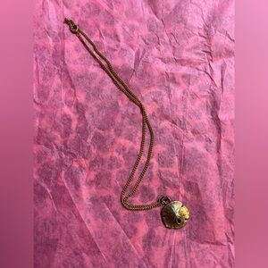 Gold Sand Dollar Pendant Necklace